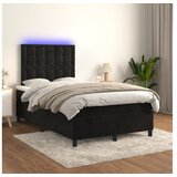  Box spring s madracem LED crni 120 x 200 cm baršun | shoptok.hr