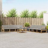  Set vanjskih sofa 9 kom. Bijela i svjetlosiva | shoptok.hr