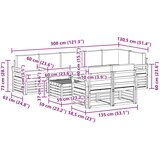  Set vanjskih sofa 9 kom. Bijela i krem Poliester 59 x 59 x 37 cm | shoptok.hr