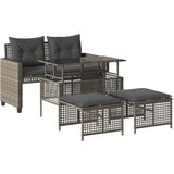 Maison Chic Seti vrtnega pohištva - Vrtna garnitura - Vrtni pohištvo set 4-delna z blazinami poli ratan steklo, (21818429) | Shoptok.si