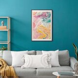  Plakat Colorful Chaos - dynamic shapes in shades of pink yellow and blue 60x90 Crni okvir s margom | shoptok.hr