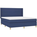  Box spring postelja z vzmetnico modra 160x200 cm blago, (20894004) | Shoptok.si