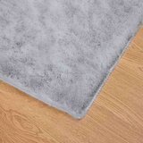  Faux Rabbit Fur Rug Siva 120 x 120 cm Poliester | shoptok.hr