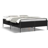 vidaXL Okvir kreveta crni 140 x 200 cm od konstruiranog drva i metala Cijene