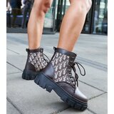 Gemre Brown ankle boots with decorative inscriptions Madelene | shoptok.hr