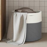  Košara za pohranu sivo-bijela Ø 40 x 35 cm pamučna | shoptok.hr