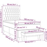  s oprugama i madracem smeđesivi 90x190 cm od tkanine | shoptok.hr