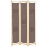 vidaXL Paravan 3-delni 120x170x4 cm rjavo blago | Shoptok.si