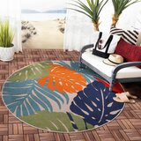Lesnina XXXL PREPROGA ZA ZUNANJO UPORABO Floral 120 cm tkano modra, zelena | Shoptok.si
