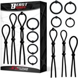 Beast Rings 07 Set Solid Silicone Cock Rings Black Cene