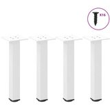 vidaXL Noge za klubsko mizico 4 kosi bele 30-32 cm jeklo | Shoptok.si