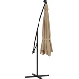  Konzolni vrtni suncobran LED s metalnim stupom 350 cm smeđesivi | Eponuda.com