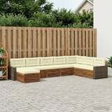  Set vanjskih sofa 8 kom. Prirodna i krem Čvrsto drvo akacije | shoptok.hr