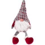 Kondela Božične dekorativne figure, komplet 4 kosov, tkanina, rdeča/siva/bela, DOLL | Shoptok.si