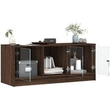 TV ormarić sa staklenim vratima smeđa boja hrasta 102x37x42 cm | Eponuda.ba