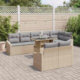  Sjedeća garnitura za vrt 9 kom. Bež i svijetlo siva 100 x 55 x 73 cm | shoptok.hr