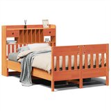Maison Chic Posteljni okvir - Dvoposteljna postelja - Zakonska postelja brez vzmetnice voščeno rjav 135x190 cm borovina-J13338, (21769016) | Shoptok.si