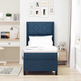  LED Box Spring Krevet s uzglavljem Plava 80 x 200 cm tkanina | shoptok.hr