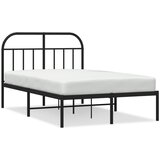 The Living Store Kovinski posteljni okvir z vzglavjem črn 120x200 cm - Posteljni Okvir, (21526180) | Shoptok.si