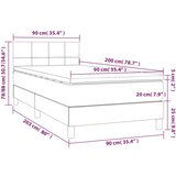  Krevet box spring s madracem LED smeđesivi 90x200 cm tkanina | shoptok.hr
