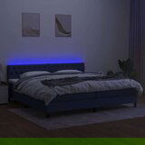  Krevet box spring s madracem LED plavi 200x200 cm od tkanine | shoptok.hr