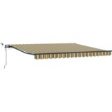 vidaXL Samodejna retraktibilna tenda z LED osvetlitvijo Zelena in Rumena 400x350 cm, Tenda zamenjava tkanine za okvir 4x3.5 m Zelena in Rumena | Shoptok.si