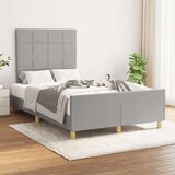 vidaXL Posteljni okvir z vzglavjem svetlo siv 120x190 cm tkanina | Shoptok.si