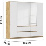 Rauch Möbel omara s klasičnimi vrati, srebrne barve, bela, hrast artisan | Shoptok.si