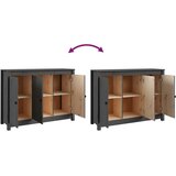  Komoda sivi 100 x 35 x 74 cm od masivne borovine | Eponuda.com