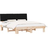  Krevetni okvir s tapiciranim uzglavljem Crna 180 x 200 cm | shoptok.hr