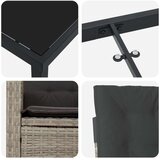 vidaXL 5-delni vrtni jedilni set s blazinami v svetlo sivem poli ratanu, (22087535) | Shoptok.si