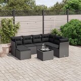  8-dijelni set vrtnih sofa od poliratana s jastucima crni | shoptok.hr