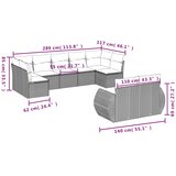  9-dijelni set vrtnih sofa od poliratana s jastucima sivi | shoptok.hr