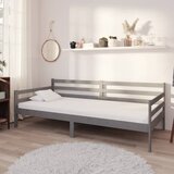 vidaXL Dnevni ležaj s madracem 90 x 200 cm sivi od masivne borovine Cijene