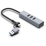 Asonic 2u1 4Port Hub USB 3.0,Tip A/C N-UH344 | shoptok.hr