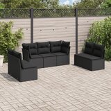 vidaXL 7-dijelni set vrtnih sofa od poliratana s jastucima crni | shoptok.hr