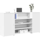 vidaXL Sprejemna miza bela 200x50x103,5 cm inženirski les | Shoptok.si