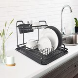 Orion Crni metalni dvoetažan ocjeđivač za posuđe 42,5x32 cm Radka – | shoptok.hr