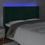  LED uzglavlje tamnozeleno 183 x 16 x 118/128 cm baršunasto | shoptok.hr