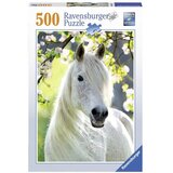 Ravensburger puzzle - Beli konj - 500 delova u