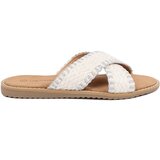 Shelvt White braided flip-flops on a flat sole | shoptok.hr