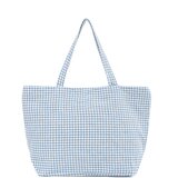 Shelvt Blue and white checkered beach bag Cene