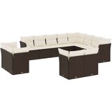 vidaXL 12-dijelni set vrtnih sofa od poliratana s jastucima smeđi | shoptok.hr