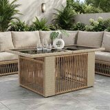  Stol za vrt Bež 100 x 55 x 37 cm PE Rattan i Staklo | shoptok.hr