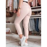 DStreet Spodnie damskie slim fit z paskiem TAIRONIK różowe | Shoptok.si