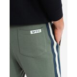 Ombre Men's sweatpants with piping and leg ribbing - olive | ePonuda.com