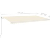 Tenda na ručno uvlačenje s LED svjetlima 600 x 300 cm krem | shoptok.hr