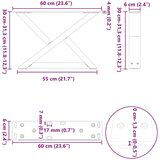  noge kavne mizice 2 kosa antracit 60x(30-31,3) cm jeklo | Shoptok.si