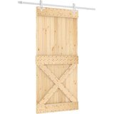  Klizna vrata Prirodna i bijela 95 x 210 cm Čvrsta borovina | shoptok.hr