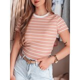 DStreet T-shirt damskie basic w paski LINESS różowy | ePonuda.com